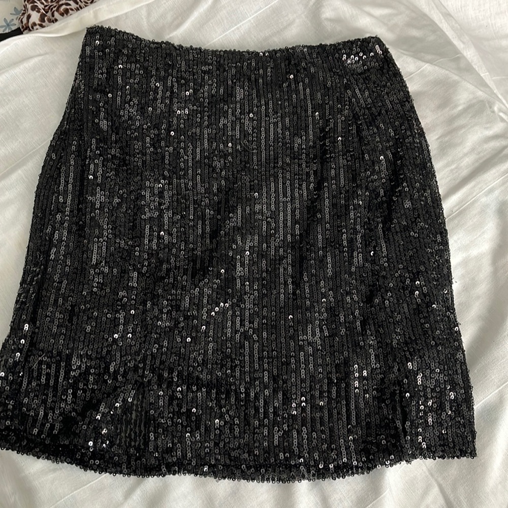 Love on a hanger sequined black skirt
